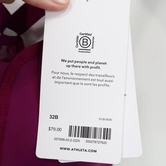 NWT Athleta Advance Zip Front High Impact Sport Bra In Fuschia Pink Size 32B - Picture 10 of 10